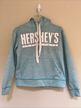 Hershey's Graphic Pullover Hoodie in Seafoam Green/Blue S